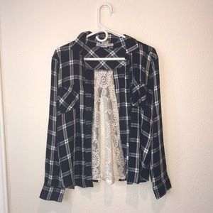 American rag plaid and lace cardigan ✨